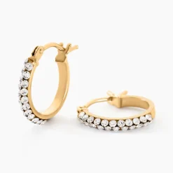 Discount Histoire d'Or Créoles Sandrine Or Jaune Strass