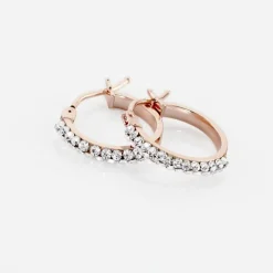 Histoire d'Or Créoles Sandrine Or Rose Strass* Boucles D'Oreilles|Boucles D'Oreilles Créoles