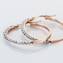 Clearance Histoire d'Or Créoles Sandrine Or Rose Strass