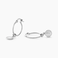 Discount Histoire d'Or Créoles Sixties Argent Blanc