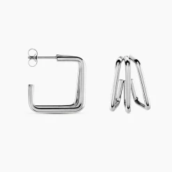 Histoire d'Or Créoles Stormie Acier Blanc* Boucles D'Oreilles|Boucles D'Oreilles Fantaisie