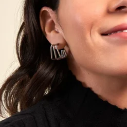 Histoire d'Or Créoles Stormie Acier Blanc* Boucles D'Oreilles|Boucles D'Oreilles Fantaisie