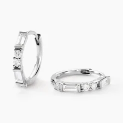 Histoire d'Or Créoles Taranis Or Blanc Diamant Synthétique* Boucles D'Oreilles|Boucles D'Oreilles Créoles