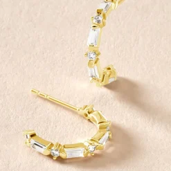 Histoire d'Or Créoles Tiara Or Jaune Oxyde De Zirconium* Boucles D'Oreilles|Boucles D'Oreilles Créoles