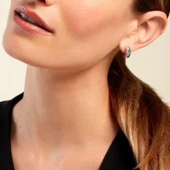 Histoire d'Or Créoles Tiwa De Zirconium* Boucles D'Oreilles|Boucles D'Oreilles Fantaisie