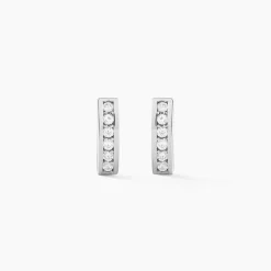 Histoire d'Or Créoles Tuna Rondes Argent Blanc Oxyde De Zirconium* Boucles D'Oreilles|Boucles D'Oreilles Fantaisie