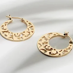 Histoire d'Or Créoles Tyfene Plaqué Or Jaune* Boucles D'Oreilles|Boucles D'Oreilles Fantaisie