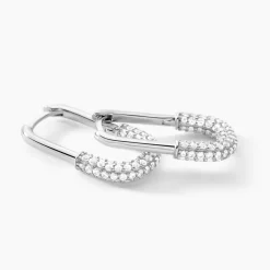 Online Histoire d'Or Créoles Urban Call De Zirconium argent blanc oxyde