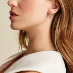 Histoire d'Or Créoles Ysee Argent Blanc Oxyde De Zirconium* Boucles D'Oreilles|Boucles D'Oreilles Fantaisie