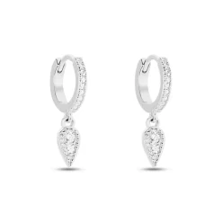Discount Histoire d'Or Créoles Ysee Argent Blanc Oxyde De Zirconium