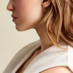 Discount Histoire d'Or Créoles Ysee Argent Blanc Oxyde De Zirconium