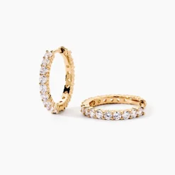 Histoire d'Or Créoles Zoelia De Zirconium plaqué or jaune oxyde