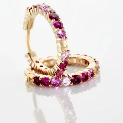 Histoire d'Or Créoles Zoelia Rondes Plaqué Or Jaune Pierres De Synthèse* Boucles D'Oreilles|Boucles D'Oreilles Fantaisie