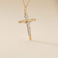 Histoire d'Or DAMIAN KREUZ 2 Unisex Anhänger Gold 375 (9 Karat) Christus* Pendentifs|Pendentifs
