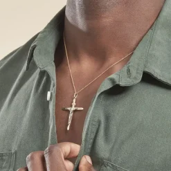 Histoire d'Or DAMIAN KREUZ 2 Unisex Anhänger Gold 375 (9 Karat) Christus* Pendentifs|Pendentifs