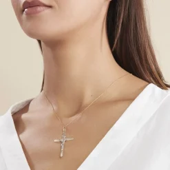 Histoire d'Or DAMIAN KREUZ 2 Unisex Anhänger Gold 375 (9 Karat) Christus* Pendentifs|Pendentifs