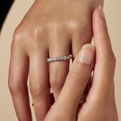 Discount Histoire d'Or Demi Alliance Eloise Platine Blanc Diamant