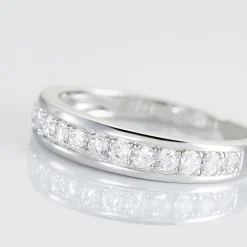 Histoire d'Or Demi Alliance Heket Argent Blanc Oxyde De Zirconium* Bagues|Bagues Fantaisie