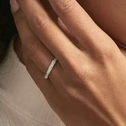 Histoire d'Or Demi Alliance Heket Argent Blanc Oxyde De Zirconium* Bagues|Bagues Fantaisie