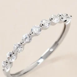 Best Histoire d'Or Demi Alliance Or Blanc Eclat D'etoile Oxyde De Zirconium or blanc oxyde