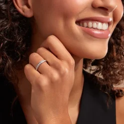 Histoire d'Or Demi Alliance Rhea Platine Blanc Diamant* Bagues|Alliances