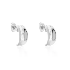 Clearance Histoire d'Or Demi Créoles Anne-christelleae Argent Blanc