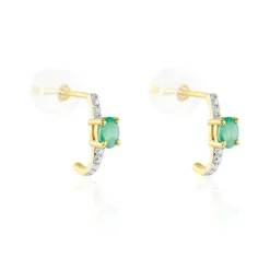 Online Histoire d'Or Demi Créoles Barrett Or Jaune Emeraude Diamant or jaune émeraude