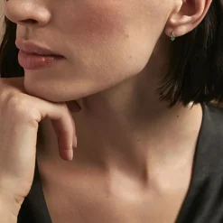 Online Histoire d'Or Demi Créoles Barrett Or Jaune Emeraude Diamant or jaune émeraude