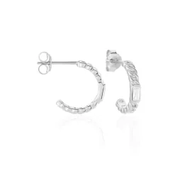 Histoire d'Or Demi Créoles Eldi Argent Blanc Oxyde De Zirconium* Boucles D'Oreilles|Boucles D'Oreilles Fantaisie