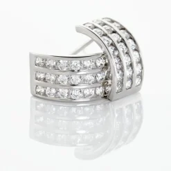 Histoire d'Or Demi Créoles Or Blanc Jacobea Oxyde De Zirconium* Boucles D'Oreilles|Boucles D'Oreilles Créoles