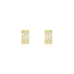 Histoire d'Or Demi Créoles Or Jaune Jacobea Oxyde De Zirconium* Boucles D'Oreilles|Boucles D'Oreilles Créoles