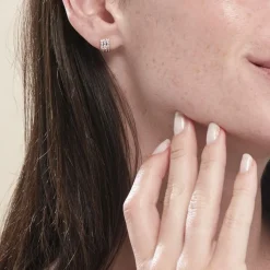 Histoire d'Or Demi Créoles Or Jaune Jacobea Oxyde De Zirconium* Boucles D'Oreilles|Boucles D'Oreilles Créoles