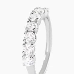 New Histoire d'Or Demi-alliance Eloisa Or Blanc Diamants Synthétique