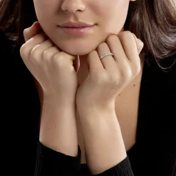 Histoire d'Or Demi-alliance Eloisa Or Blanc Diamants Synthétique* Bagues