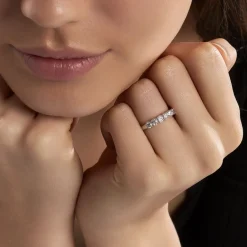 Histoire d'Or Demi-alliance Eloisa Or Blanc Diamants Synthétique* Bagues