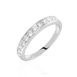 Histoire d'Or Demi-alliance Or Blanc  Valentine Diamant Synthetique* Bagues