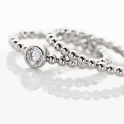 Histoire d'Or Duo De Bagues Roseli Argent Blanc Oxyde De Zirconium