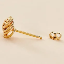 Histoire d'Or Fermoir Papillon Boucle D'oreille Or Jaune