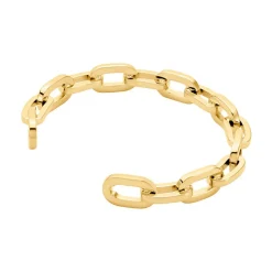 Clearance Histoire d'Or Jonc Hera Acier Dore Yonna Ouvert Forcat Large