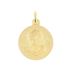 Histoire d'Or Medaille Or Jaune Ange Et Oiseau* Bijoux Personnalisés|Pendentifs