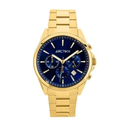 Online ARCTIK Montre Aube Bleu cadran doré fond bleu bracelet acier doré