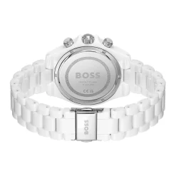 HUGO BOSS Montre Boss Novia Blanc cadran blanc fond blanc bracelet céramique blanc