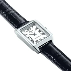 Best CASIO COLLECTION Montre Gris cadran argenté fond gris bracelet cuir de vache noir