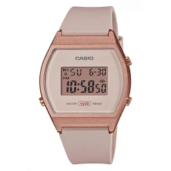 Online CASIO COLLECTION Montre Vintage Rose cadran rose fond rose bracelet résine rose
