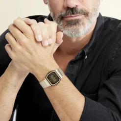 New CASIO COLLECTION Montre Vintage Champagne cadran doré bracelet acier doré