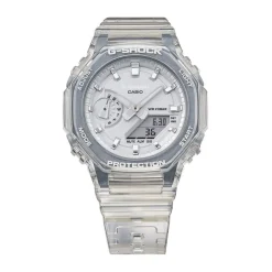 Discount CASIO G-SHOCK Montre Argent cadran blanc fond argent bracelet résine blanc
