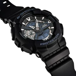 Clearance CASIO G-SHOCK Montre Black & White Noir cadran noir fond noir bracelet résine noire