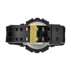Sale CASIO G-SHOCK Montre Gold Noir cadran noir fond noir bracelet résine noire