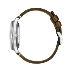 Clearance CITIZEN Montre C7 Mechanical Vert cadran argenté fond vert bracelet cuir de veau marron