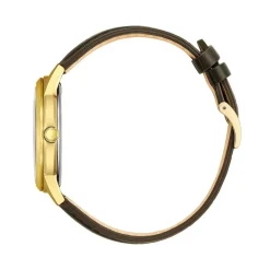 Hot CITIZEN Montre Classic Elegant Ivoire cadran doré fond ivoire bracelet cuir de veau marron